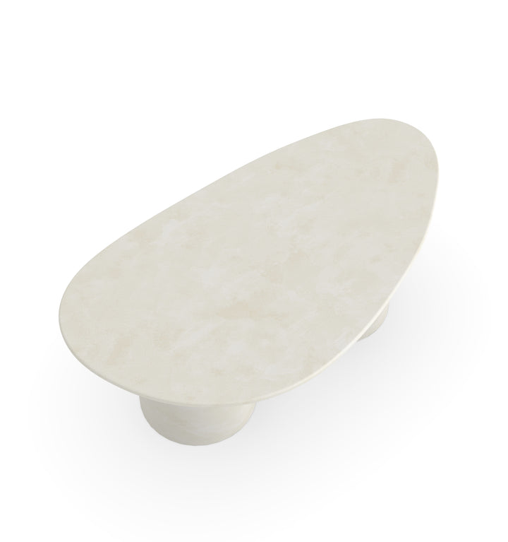 Beton Salontafel Creamy White -Kiezel A - Columbus Duo onderstel - {{ product.type }} - Kas20