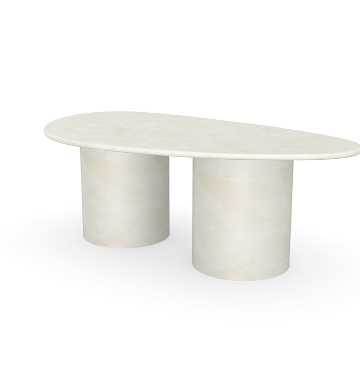 Beton Salontafel Creamy White -Kiezel A - Columbus Duo onderstel - {{ product.type }} - Kas20