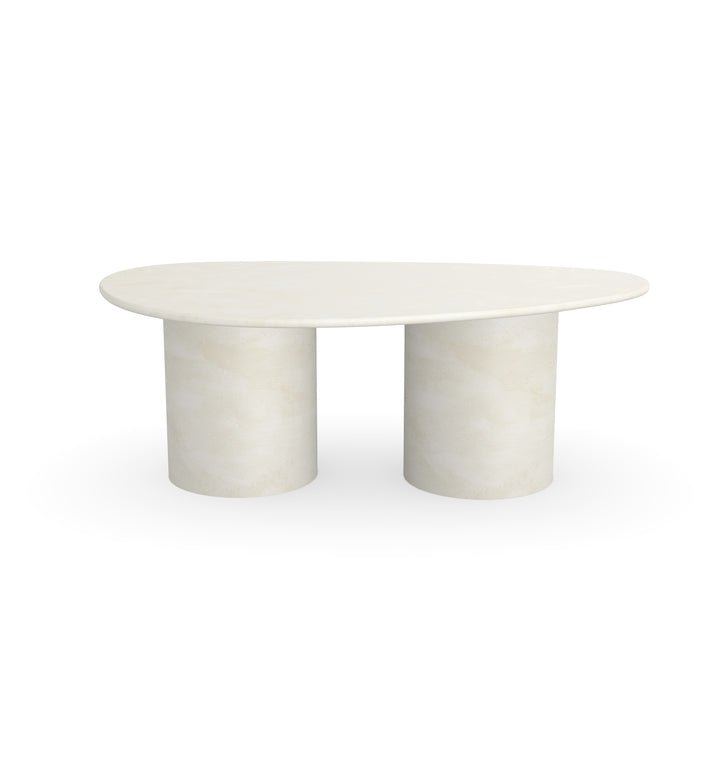 Beton Salontafel Creamy White -Kiezel A - Columbus Duo onderstel - {{ product.type }} - Kas20
