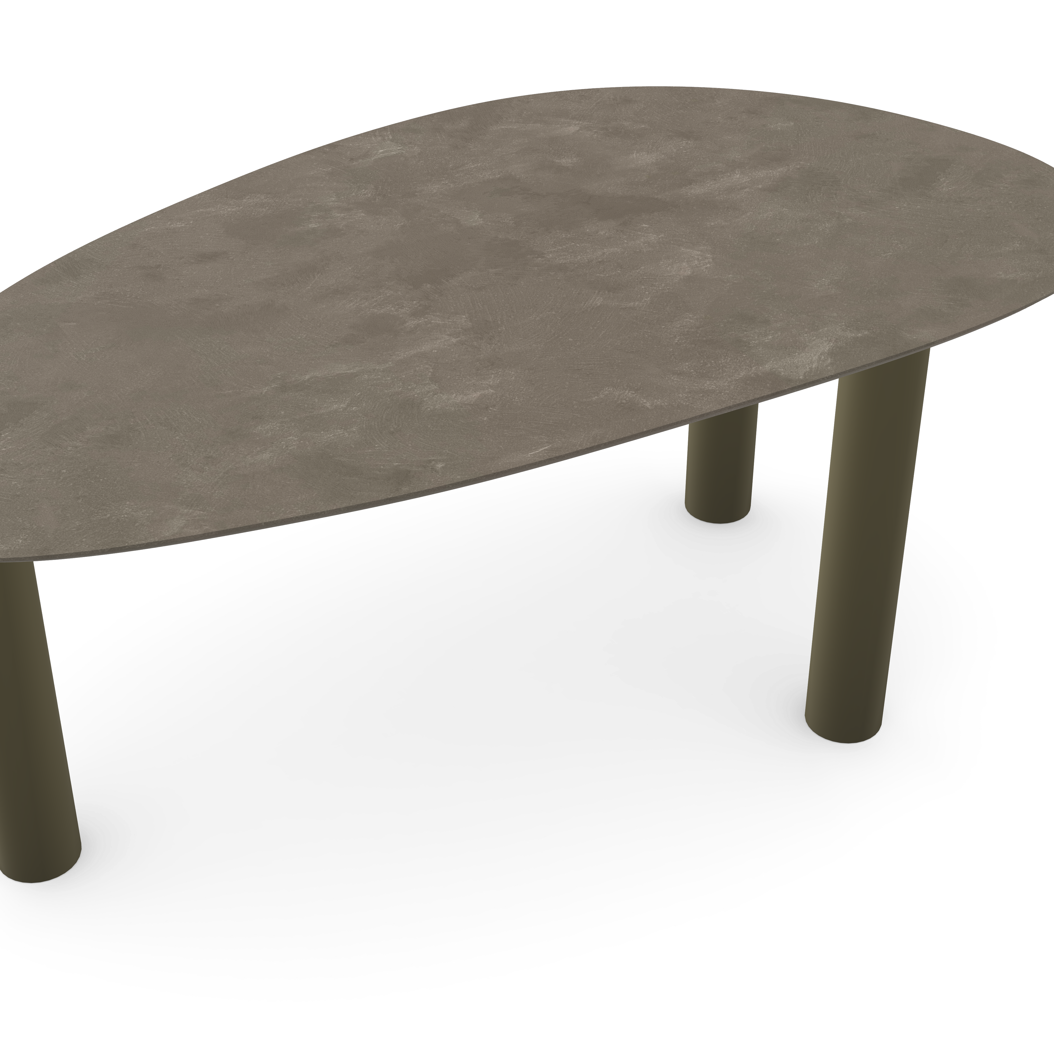 Beton eettafel - Leather Taupe - Kiezel - Ronde poten