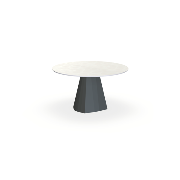 Eettafel Beton Creamy White - Rond - Cone Onderstel Mat Antraciet - {{ product.type }} - Kas20