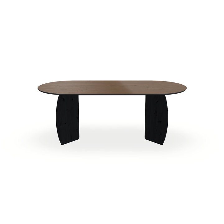 Eettafel Eiken Fineer Noesten Toscane 2 - Ovaal Plat - Maan Buiten Eiken Zwart - {{ product.type }} - Kas20