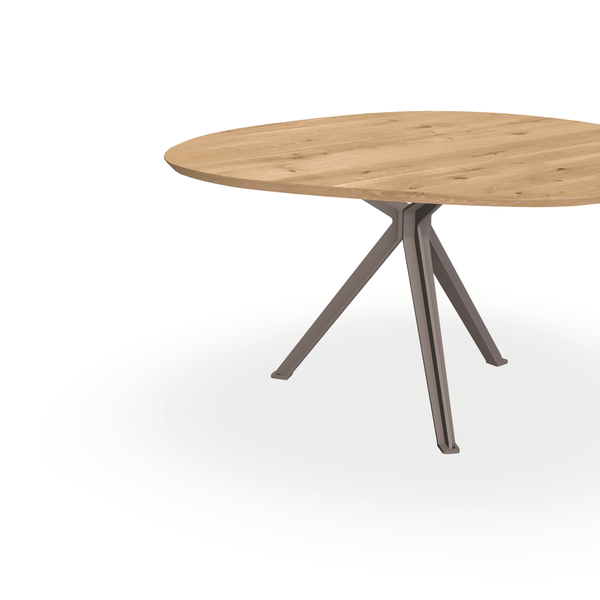 Eettafel Eiken Maurra - Wolk Rond - Stella Onderstel Mat Lichtbruin - {{ product.type }} - Kas20