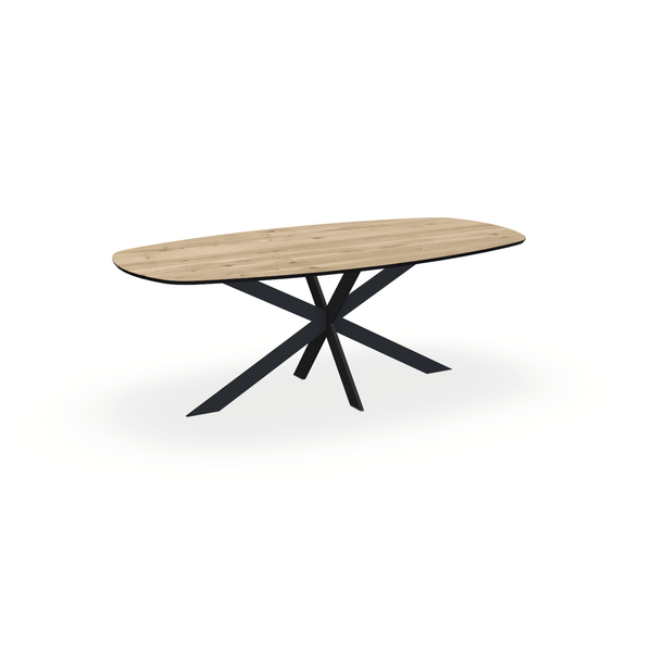 Eettafel Eiken Naturel - Ovaal Deens - Matrix Ultra Onderstel Mat Zwart - {{ product.type }} - Kas20