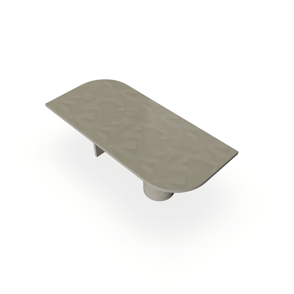 Eettafel Beton Leather Taupe - Ovaal Punt - Columbus Mix - {{ product.type }} - Kas20