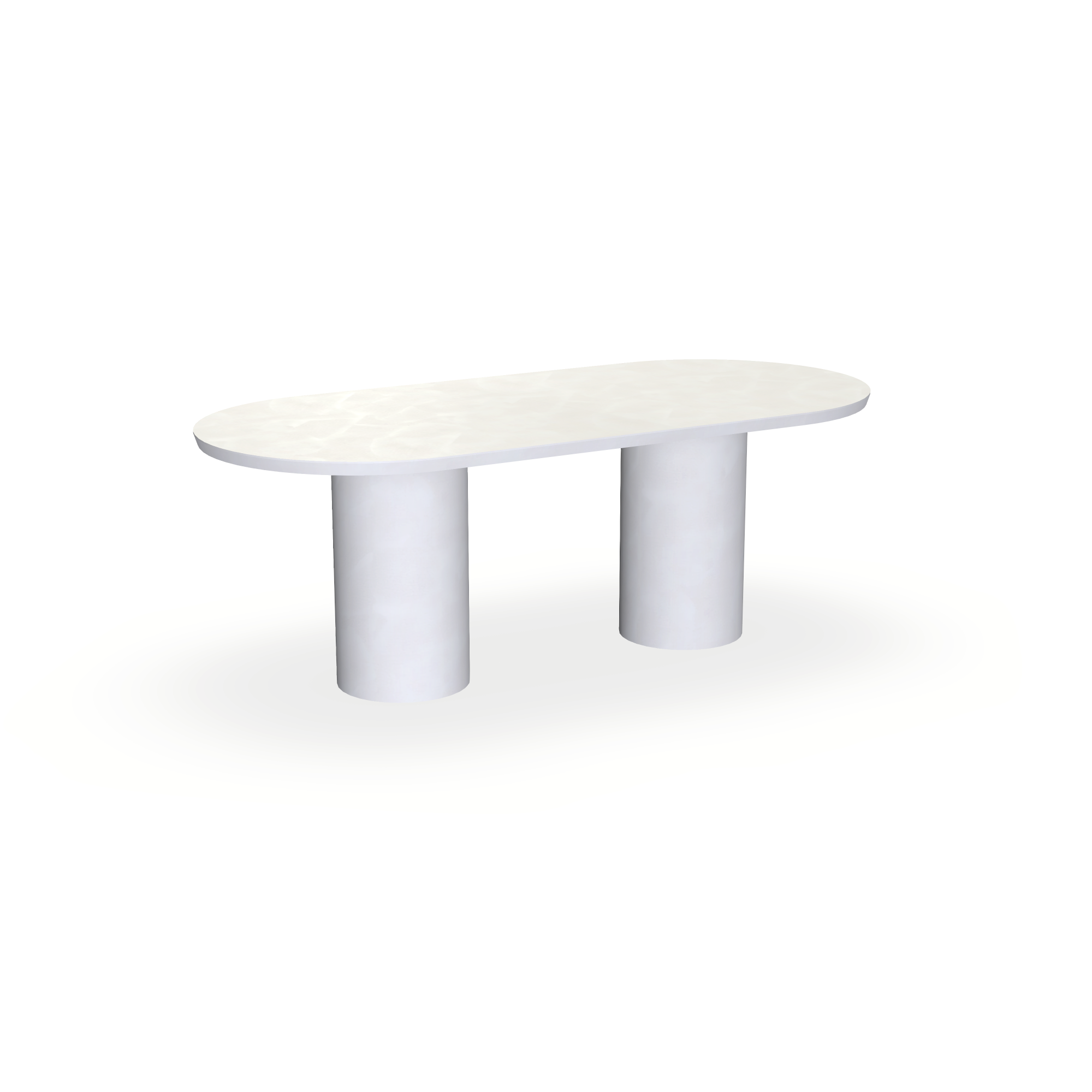 Eettafel Beton Beige - Ovaal Plat - Columbus Duo