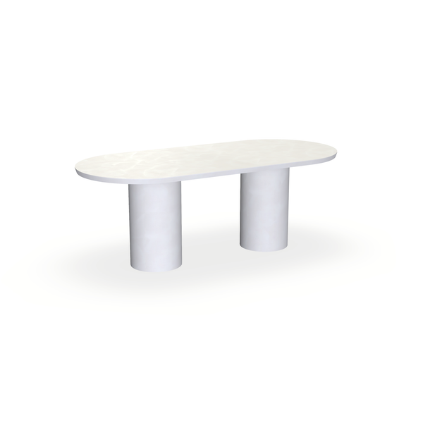 Beton eettafel creamy white - plat ovaal - Columbus Duo - {{ product.type }} - Kas20