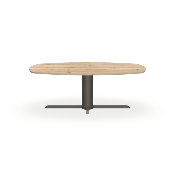 Eettafel Eiken Liqurien - Ovaal Deens - Ilona Onderstel Mat Donkerbruin - {{ product.type }} - Kas20