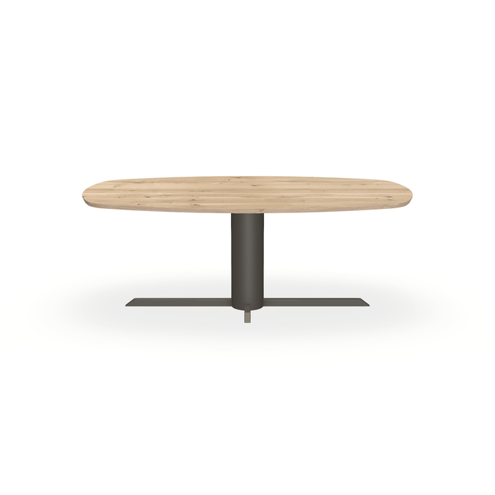 Eettafel Eiken Liqurien - Ovaal Deens - Ilona Onderstel Mat Donkerbruin - {{ product.type }} - Kas20