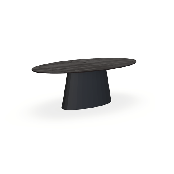 Eettafel Eiken Black Smoke In - Ovaal - Sjors Onderstel Mat Zwart - {{ product.type }} - Kas20