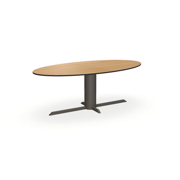 Eettafel Eiken Fineer Toscani - Ovaal - Ilona Onderstel Mat Donkerbruin - {{ product.type }} - Kas20