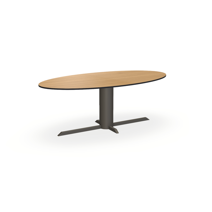 Eettafel Eiken Fineer Toscani - Ovaal - Ilona Onderstel Mat Donkerbruin - {{ product.type }} - Kas20