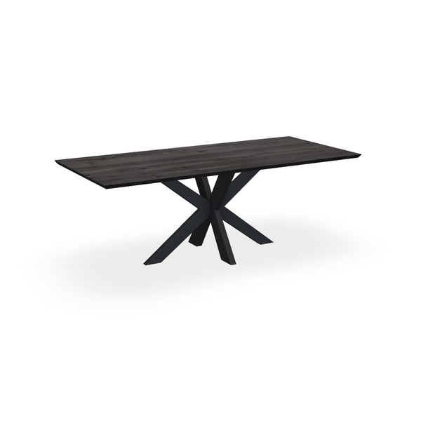Eettafel Eiken Black Smoke In - Recht - Matrix Dun Onderstel Mat Zwart - {{ product.type }} - Kas20