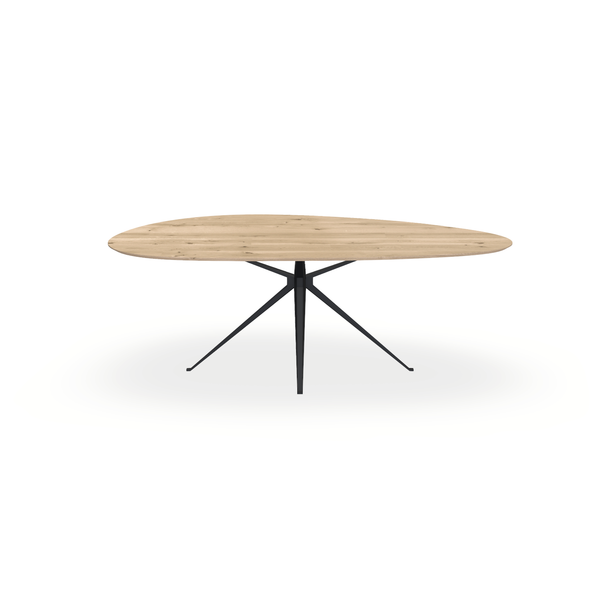 Eettafel Eiken Liqurien - Kiezel B - Anna Onderstel Mat Zwart - {{ product.type }} - Kas20