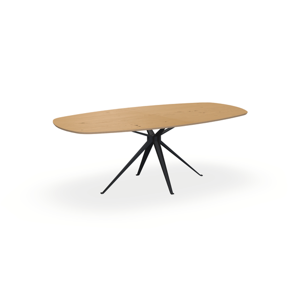 Eettafel Eiken Fineer Noesten Toscani - Ovaal Deens - Anna Onderstel Mat Zwart - {{ product.type }} - Kas20