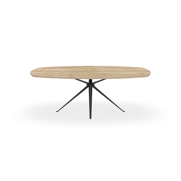 Eettafel Eiken Naturel - Ovaal Deens - Anna Onderstel Mat Zwart - {{ product.type }} - Kas20