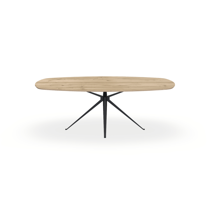 Eettafel Eiken Naturel - Ovaal Deens - Anna Onderstel Mat Zwart - {{ product.type }} - Kas20