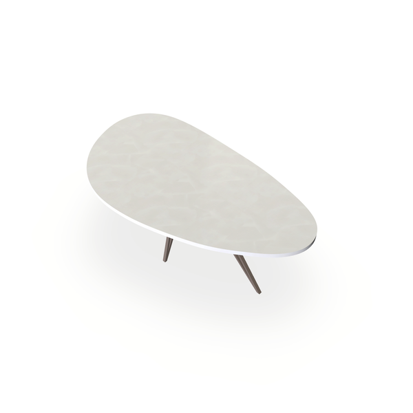 Eettafel Beton Creamy White - Kiezel A - Spin Onderstel Mat Lichtbruin - {{ product.type }} - Kas20