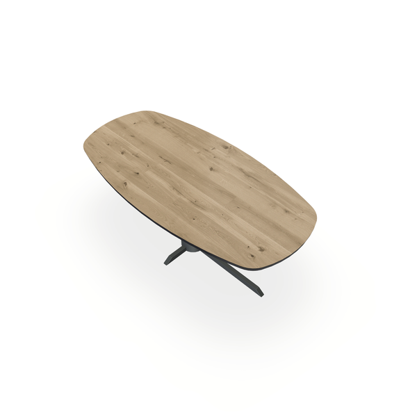 Eettafel Eiken Naturel - Ovaal Deens - Ilona Onderstel Mat Antraciet - {{ product.type }} - Kas20