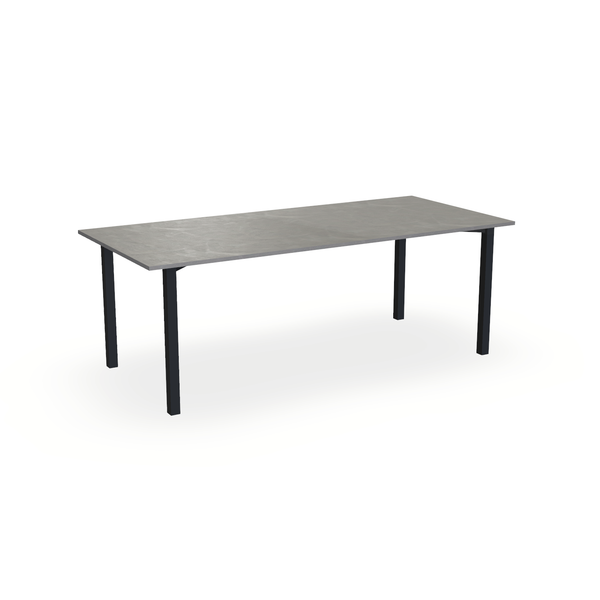 Eettafel Beton Concrete Grey - Recht - Ace Onderstel Mat Zwart - {{ product.type }} - Kas20