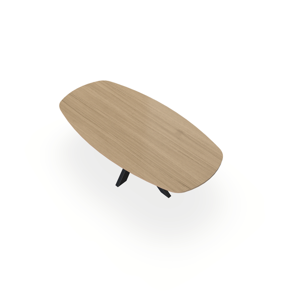 Eettafel Eiken Fineer Liqurien - Ovaal Deens - Matrix Dun Onderstel Mat Zwart - {{ product.type }} - Kas20