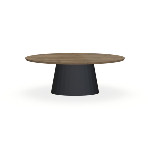 Eettafel Eiken Chocolate - Ovaal - Sjors Onderstel Mat Zwart - {{ product.type }} - Kas20
