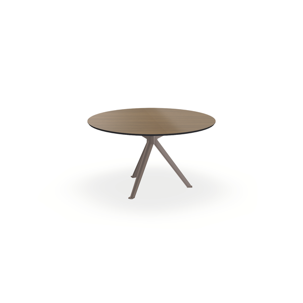 Eettafel Eiken Fineer Chocolate - Rond - Stella Onderstel Mat Lichtbruin - {{ product.type }} - Kas20