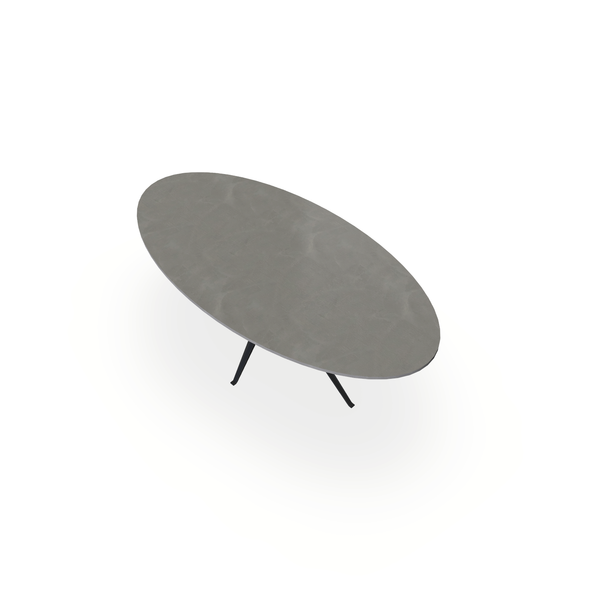 Eettafel Beton Concrete Grey - Ovaal - Anna Onderstel Mat Zwart - {{ product.type }} - Kas20
