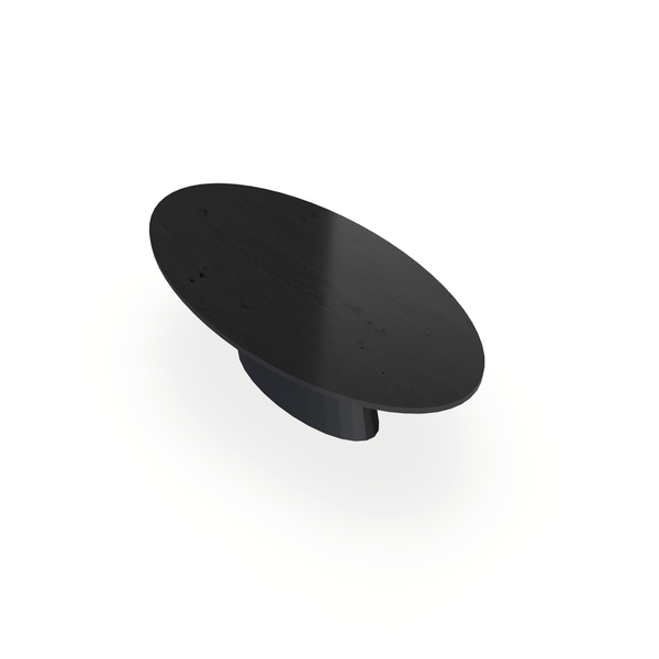 Eettafel Eiken Fineer Noesten Zwart - Ovaal - Sjors Onderstel Mat Zwart - {{ product.type }} - Kas20