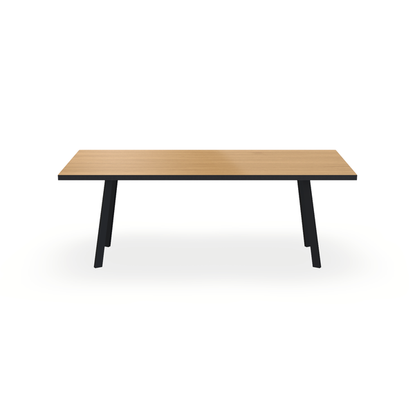 Eettafel Eiken Fineer Toscani - Recht - I Poot Onderstel Mat Zwart - {{ product.type }} - Kas20