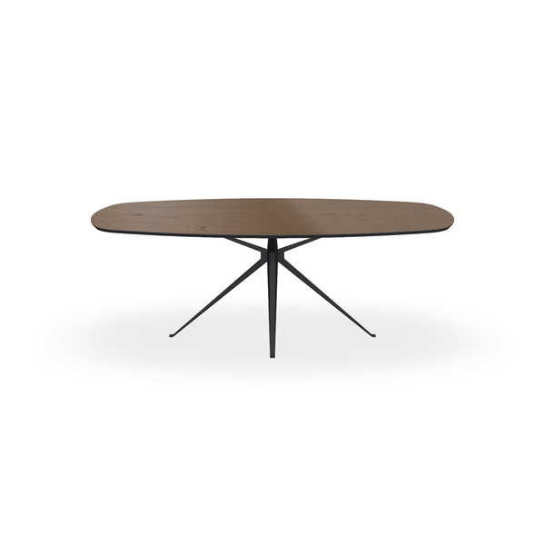 Eettafel Eiken Fineer Noesten Toscane 2 - Ovaal Deens - Anna Onderstel Mat Zwart - {{ product.type }} - Kas20