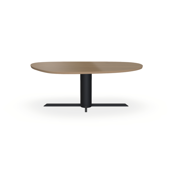 Eettafel Eiken Fineer Chocolate - Organisch B - Ilona Onderstel Mat Zwart - {{ product.type }} - Kas20