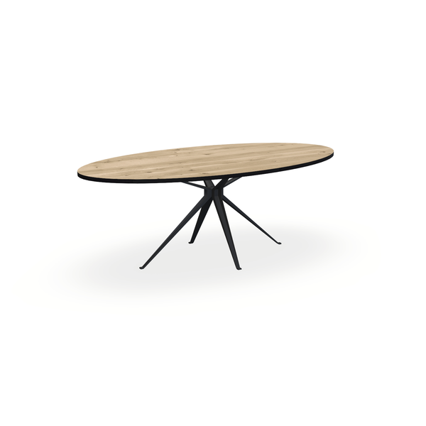 Eettafel Eiken Naturel - Ovaal - Anna Onderstel Mat Zwart - {{ product.type }} - Kas20