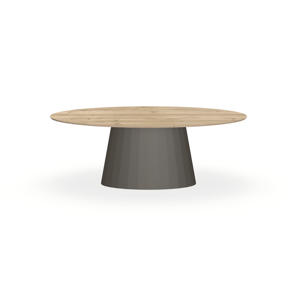 Eettafel Eiken Naturel - Ovaal - Sjors Onderstel Mat Donkerbruin - {{ product.type }} - Kas20