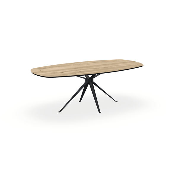 Eettafel Eiken Naturel - Ovaal Deens - Anna Onderstel Mat Zwart - {{ product.type }} - Kas20