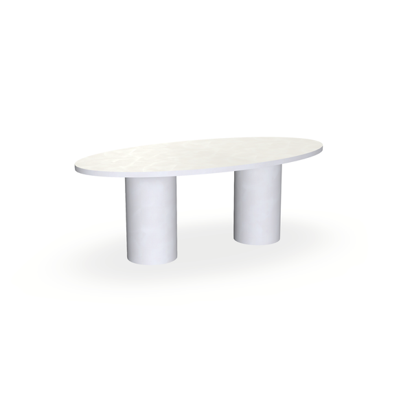 Eettafel Beton Creamy White - Ovaal - Columbus Duo - {{ product.type }} - Kas20