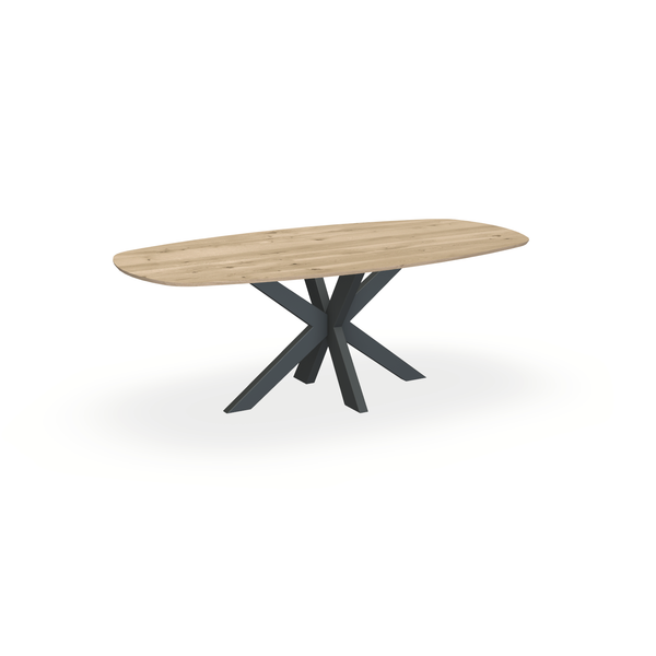 Eettafel Eiken Naturel - Ovaal Deens - Matrix Dun Onderstel Mat Antraciet - {{ product.type }} - Kas20