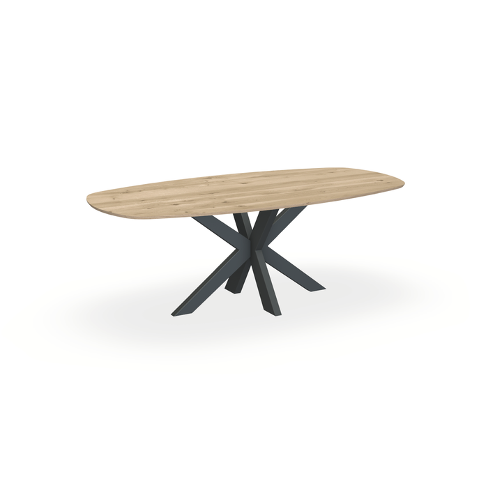 Eettafel Eiken Naturel - Ovaal Deens - Matrix Dun Onderstel Mat Antraciet - {{ product.type }} - Kas20