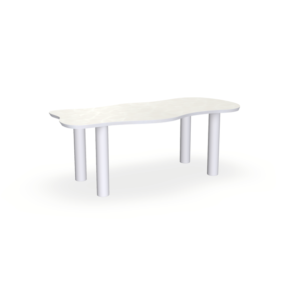 Eettafel Beton Beige - Wolk - Columbus Onderstel Mat Wit - {{ product.type }} - Kas20
