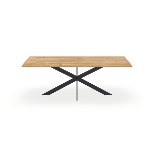 Eettafel Eiken Maurra - Recht - Matrix Ultra Onderstel Mat Zwart - {{ product.type }} - Kas20
