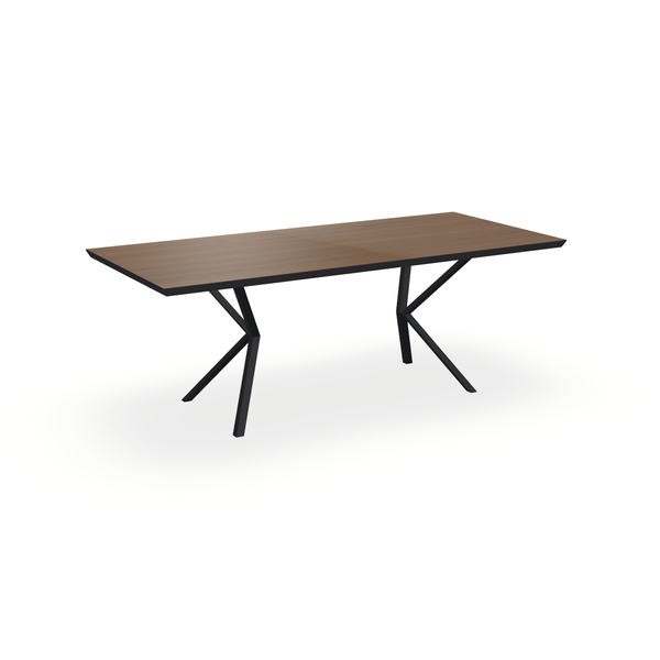 Eettafel Eiken Fineer Toscane 2 - Recht - Vv Poot Onderstel Mat Zwart - {{ product.type }} - Kas20