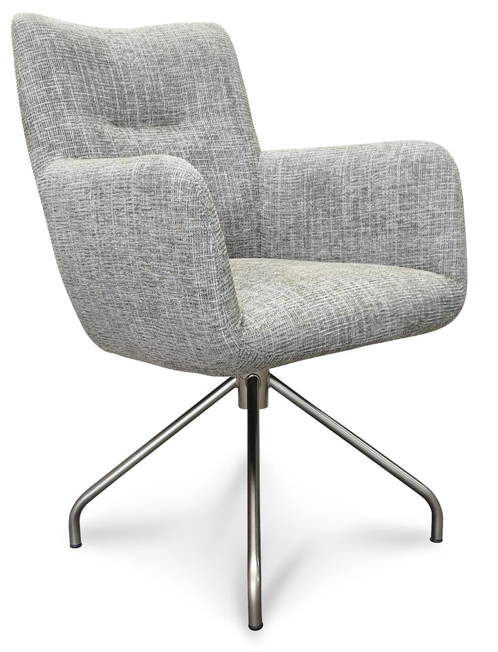 Mirthe Eetkamerstoel - Batimore Cement - Champagne onderstel - {{ product.type }} - Kas20