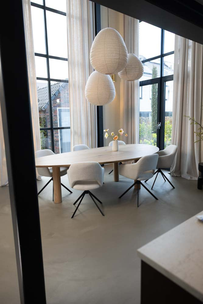 Eiken massief eettafel Naturel - Kiezel B - Columbus naturel - {{ product.type }} - Kas20