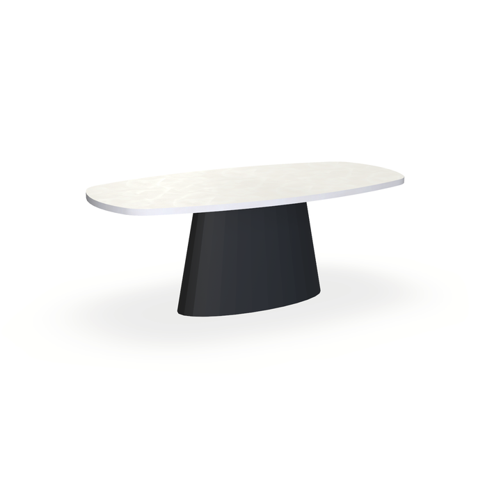 Eettafel Beton Beige - Ovaal Deens - Sjors Onderstel Mat Zwart - {{ product.type }} - Kas20
