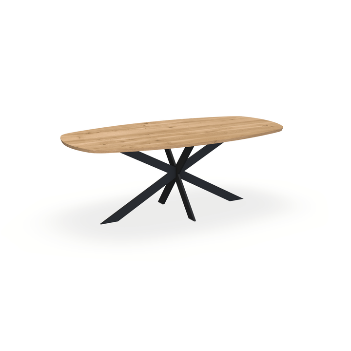 Eettafel Eiken Maurra - Ovaal Deens - Matrix Ultra Onderstel Mat Zwart - {{ product.type }} - Kas20