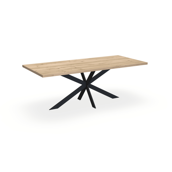 Eettafel Eiken Liqurien - Recht - Matrix Ultra Onderstel Mat Zwart - {{ product.type }} - Kas20