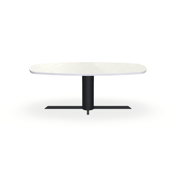 Eettafel Beton Creamy White - Ovaal Deens - Ilona Onderstel Mat Zwart - {{ product.type }} - Kas20