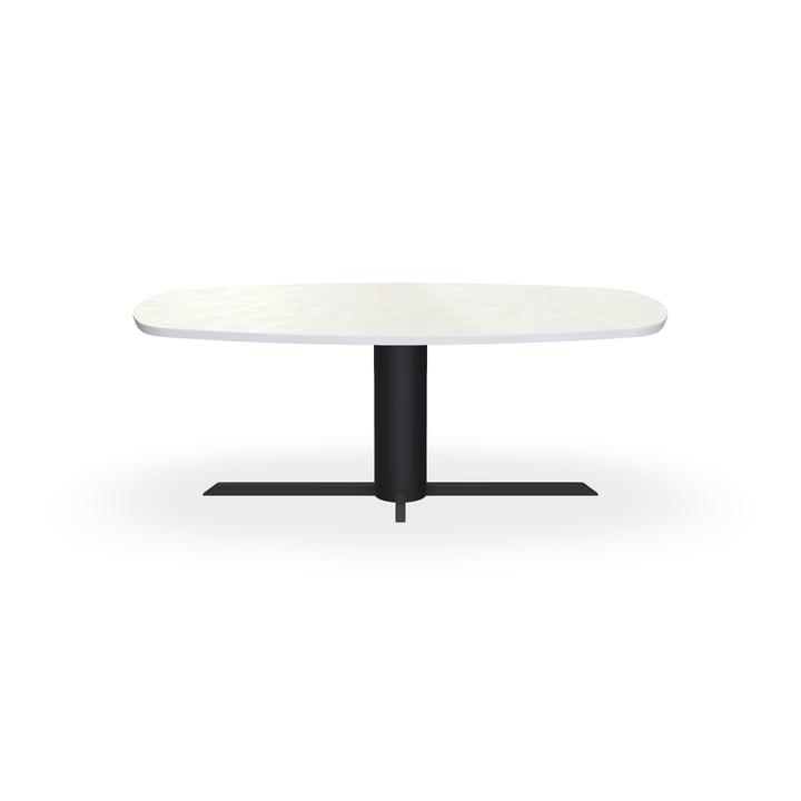 Eettafel Beton Creamy White - Ovaal Deens - Ilona Onderstel Mat Zwart - {{ product.type }} - Kas20