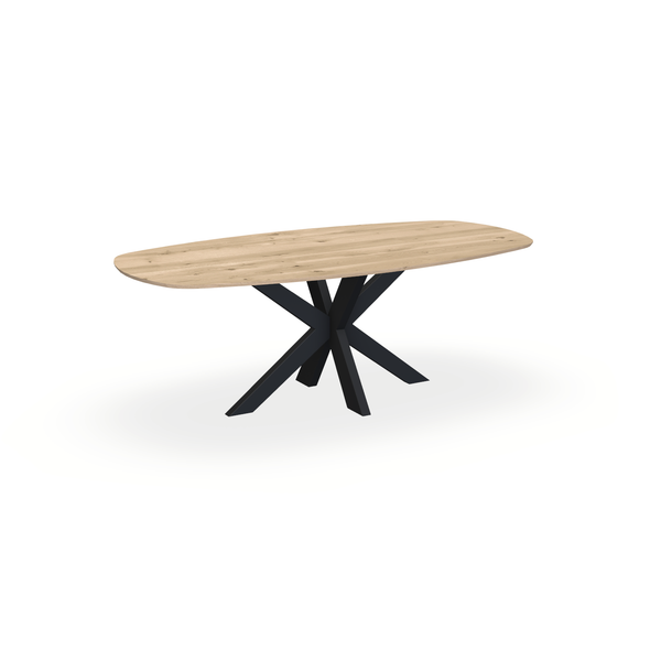 Eettafel Eiken Liqurien - Ovaal Deens - Matrix Dun Onderstel Mat Zwart - {{ product.type }} - Kas20