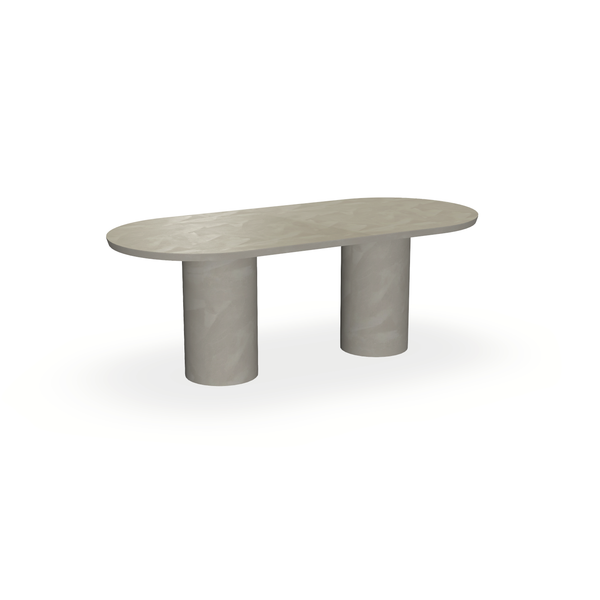 Eettafel Beton Leather Taupe - Ovaal Plat - Columbus Duo - {{ product.type }} - Kas20
